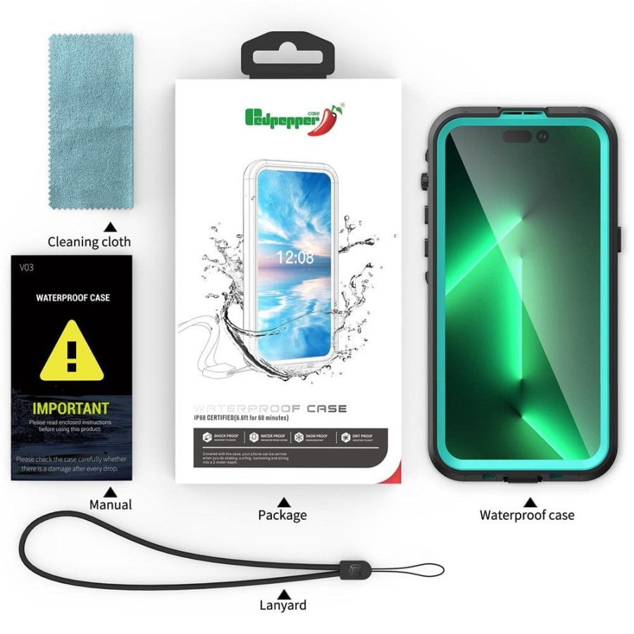 660108799A-16 REDPEPPER Dot+ Series For iPhone 14 Pro Max Case IP68 Waterproof Clear Phone Cover | Compatible with MagSafe