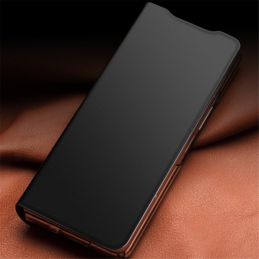 660109465A-6 QIALINO For Samsung Galaxy Z Fold3 Wallet Case Genuine Leather Stand Flip Phone Cover