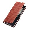 660109467B-3 QIALINO for Samsung Galaxy Z Fold3 Case Crocodile Texture Genuine Cowhide Leather Flip Phone Cover