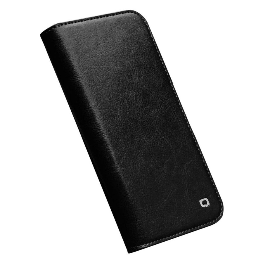 660110072A-5 QIALINO For iPhone 14 Pro Case Card Holder Genuine Leather Stand Phone Cover
