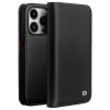 660110075A-1 QIALINO For iPhone 14 Pro Max Case Classic Genuine Leather Flip Stand Wallet Phone Cover