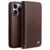 660110075B-1 QIALINO For iPhone 14 Pro Max Case Classic Genuine Leather Flip Stand Wallet Phone Cover