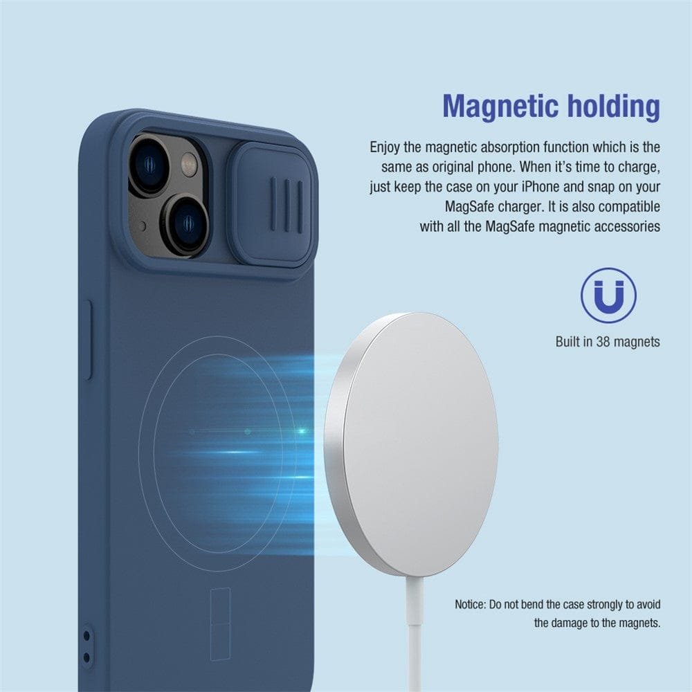 NILLKIN Magnetic Case for iPhone 14 Plus Slide Camera Protection Silicone Phone Cover | Compatible with MagSafe - Image 4