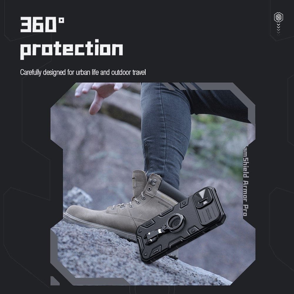 NILLKIN for iPhone 14 Plus Case CamShield Armor Pro Magnetic Shockproof Kickstand Phone Cover with Sliding Camera Cover - Image 8