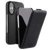 6601106416A-1 MELKCO For iPhone 16 Flip Case Genuine Leather Vertical Phone Cover | Compatible with MagSafe