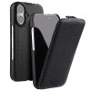 MELKCO For iPhone 16 Plus Flip Case Genuine Leather Vertical Phone Cover | Compatible with MagSafe