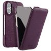 MELKCO For iPhone 16 Plus Flip Case Genuine Leather Vertical Phone Cover | Compatible with MagSafe