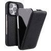6601106418A-1 MELKCO For iPhone 16 Pro Flip Case Genuine Leather Vertical Phone Cover | Compatible with MagSafe