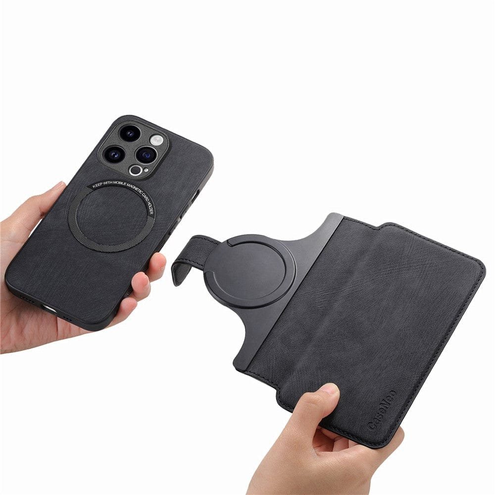 CASENEO MW-03 For iPhone 15 Pro Case Magnetic Detachable Wallet Leather Flip Phone Cover - Image 4