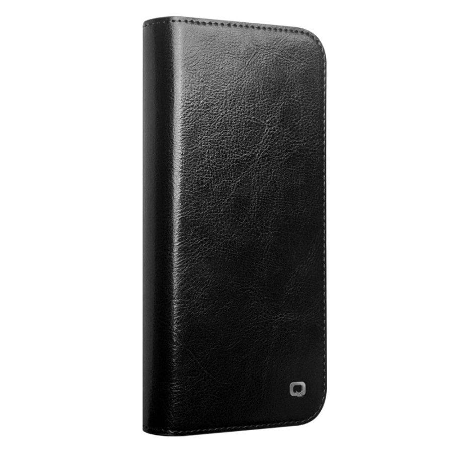QIALINO For iPhone 16 Pro Max Case Card Holder Genuine Leather Stand Phone Cover