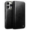 QIALINO For iPhone 16 Pro Case Genuine Leather Phone Cover with Card Holder