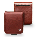 QIALINO For Samsung Galaxy Z Flip7 FE | Z Flip6 Case Genuine Leather Flip Phone Cover