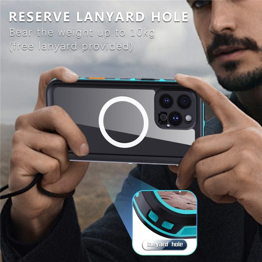 REDPEPPER Dot+ Series For iPhone 16 Pro Case IP68 Waterproof Clear Phone Cover | Compatible with MagSafe