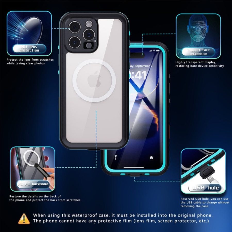 REDPEPPER Dot+ Series For iPhone 16 Pro Max Phone Case IP68 Waterproof Clear Phone Cover | Compatible with MagSafe