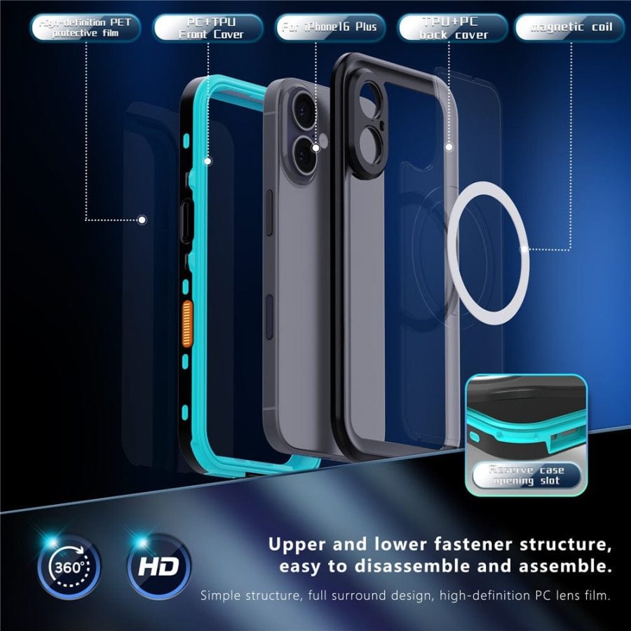 REDPEPPER Dot+ Series For iPhone 16 Plus Phone Case IP68 Waterproof Clear Phone Cover | Compatible with MagSafe