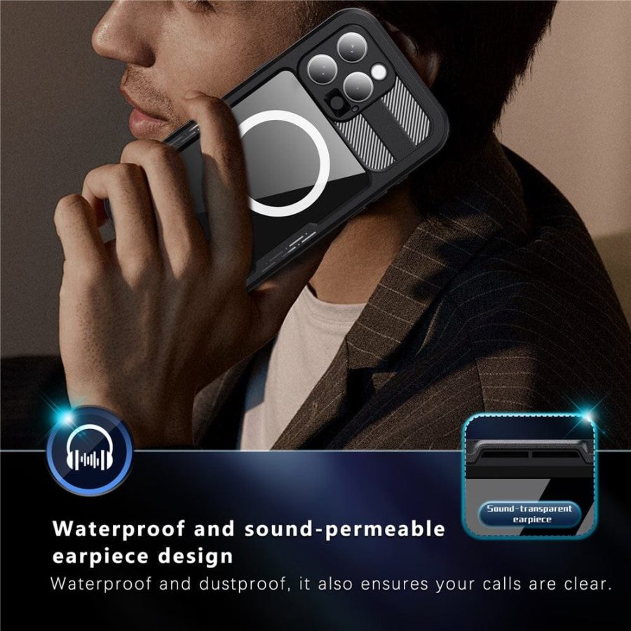 6601113116A-14 REDPEPPER For iPhone 16 Pro Max Case IP68 Waterproof Clear Phone Cover | Compatible with MagSafe