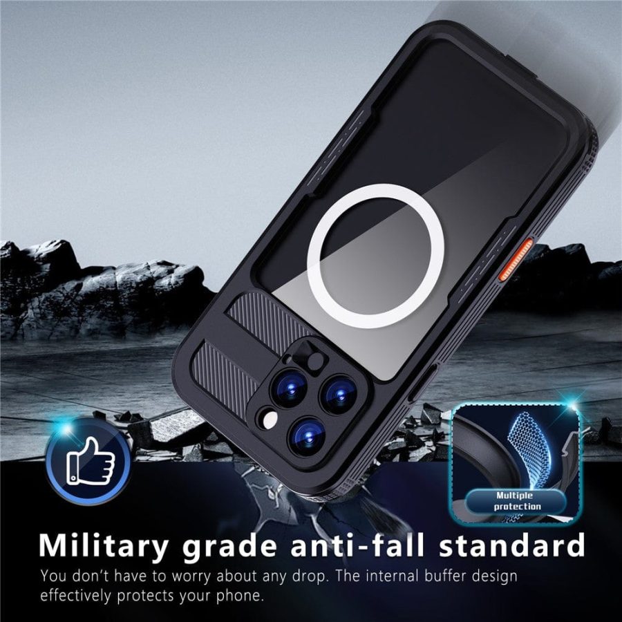 6601113116A-8 REDPEPPER For iPhone 16 Pro Max Case IP68 Waterproof Clear Phone Cover | Compatible with MagSafe