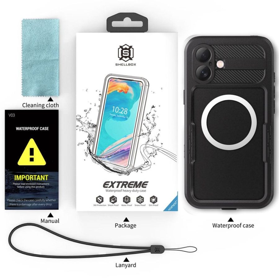 6601113117A-20 REDPEPPER For iPhone 16 Plus Case IP68 Waterproof Clear Phone Cover | Compatible with MagSafe