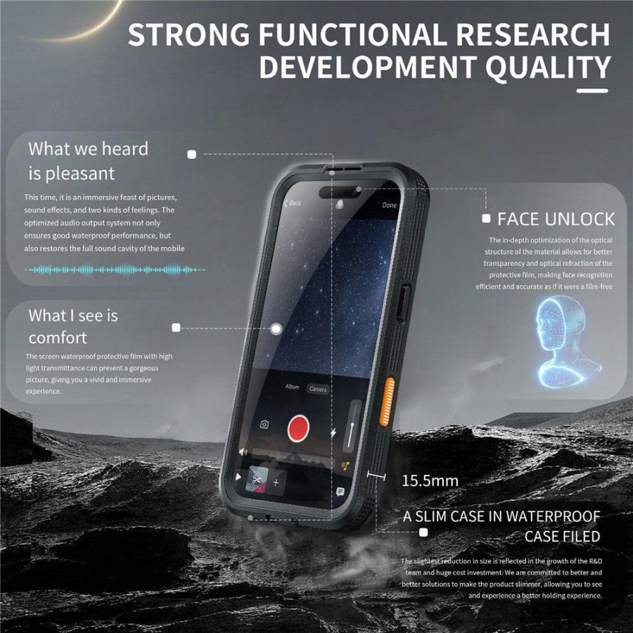 6601113118A-8 REDPEPPER For iPhone 16 Pro Case IP68 Waterproof Clear Phone Cover | Compatible with MagSafe