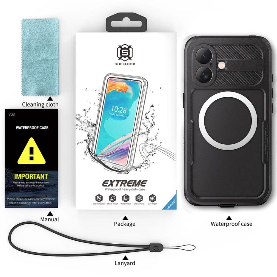6601113119A-20 REDPEPPER For iPhone 16 Phone Case IP68 Waterproof Clear Phone Cover | Compatible with MagSafe