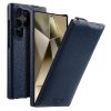 6601113639C-1 MELKCO Bovine Genuine Leather Case for Samsung Galaxy S24 Ultra Vertical Flip Cover