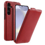 MELKCO Bovine Genuine Leather Case for Samsung Galaxy S24 Vertical Flip Cover