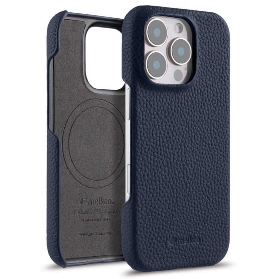 MELKCO For iPhone 16 Pro Max Case Genuine Leather Phone Cover | Compatible with MagSafe