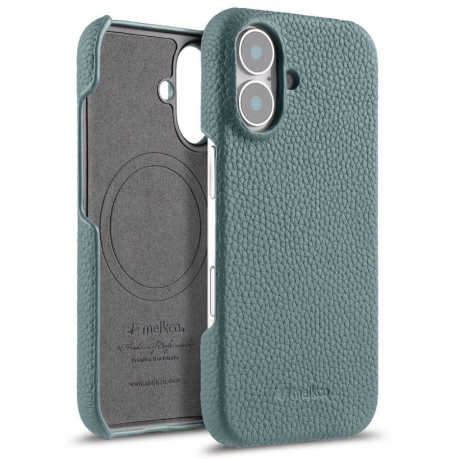 MELKCO For iPhone 16 Case Genuine Leather Phone Cover | Compatible with MagSafe