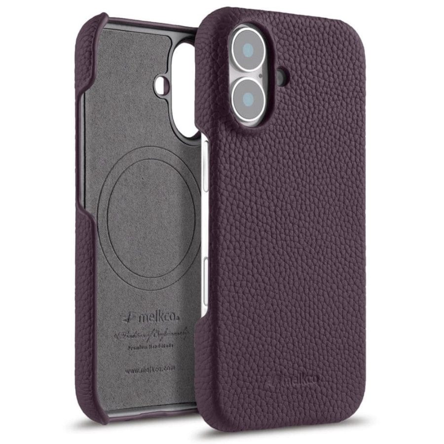 MELKCO For iPhone 16 Case Genuine Leather Phone Cover | Compatible with MagSafe