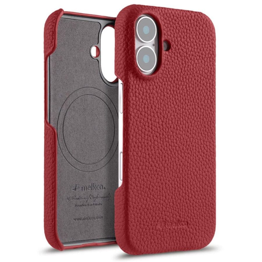 MELKCO For iPhone 16 Case Genuine Leather Phone Cover | Compatible with MagSafe