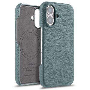 MELKCO For iPhone 16 Plus Case Genuine Leather Phone Cover | Compatible with MagSafe