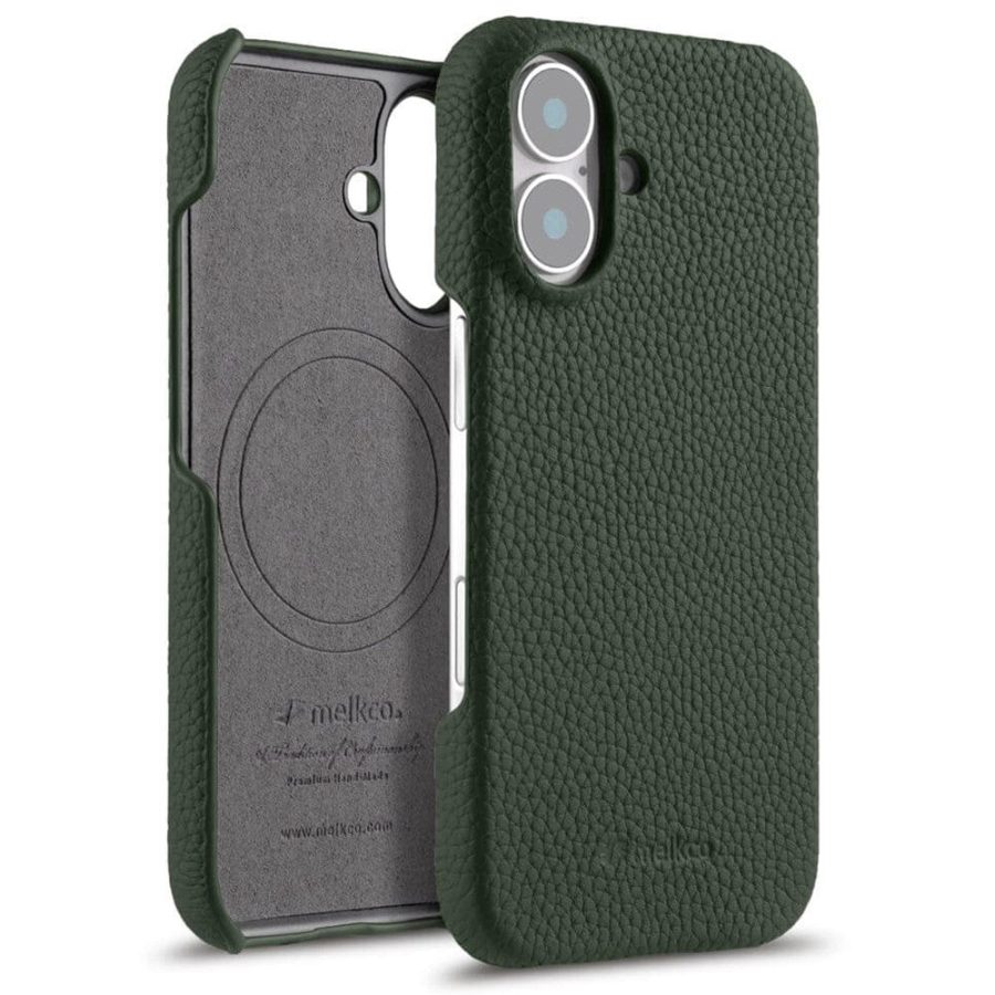 MELKCO For iPhone 16 Plus Case Genuine Leather Phone Cover | Compatible with MagSafe