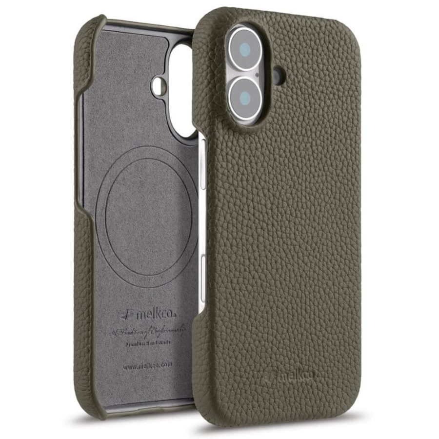 MELKCO For iPhone 16 Plus Case Genuine Leather Phone Cover | Compatible with MagSafe