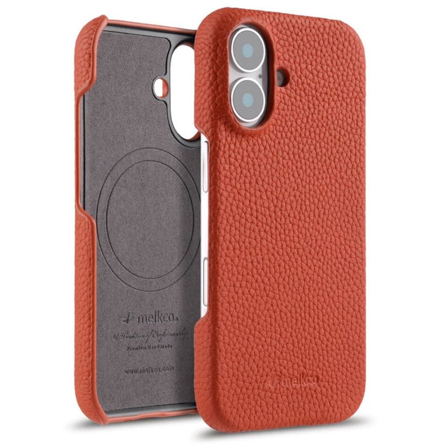 MELKCO For iPhone 16 Plus Case Genuine Leather Phone Cover | Compatible with MagSafe