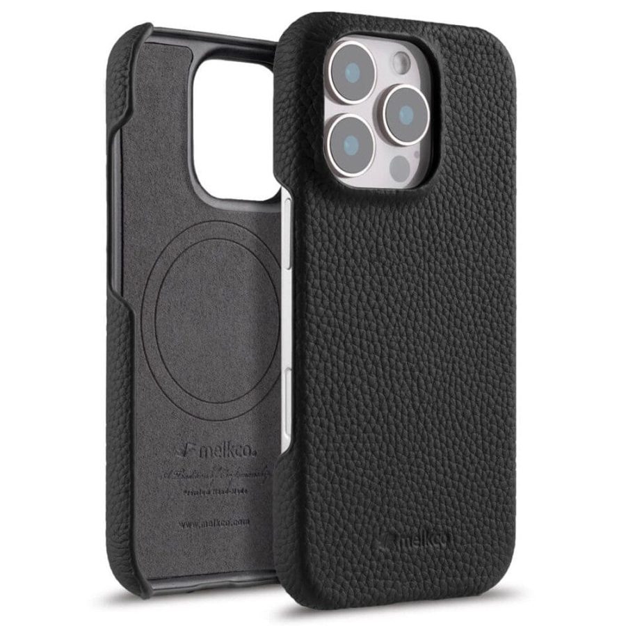 MELKCO For iPhone 16 Pro Case Genuine Leather Phone Cover | Compatible with MagSafe