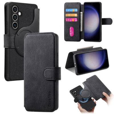 CASENEO MW-03 For Samsung Galaxy S23 FE Magnetic Case Detachable Wallet Leather Phone Flip Cover