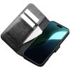 QIALINO For iPhone 16 Case Genuine Leather Wallet Magnetic Closure Phone Cover