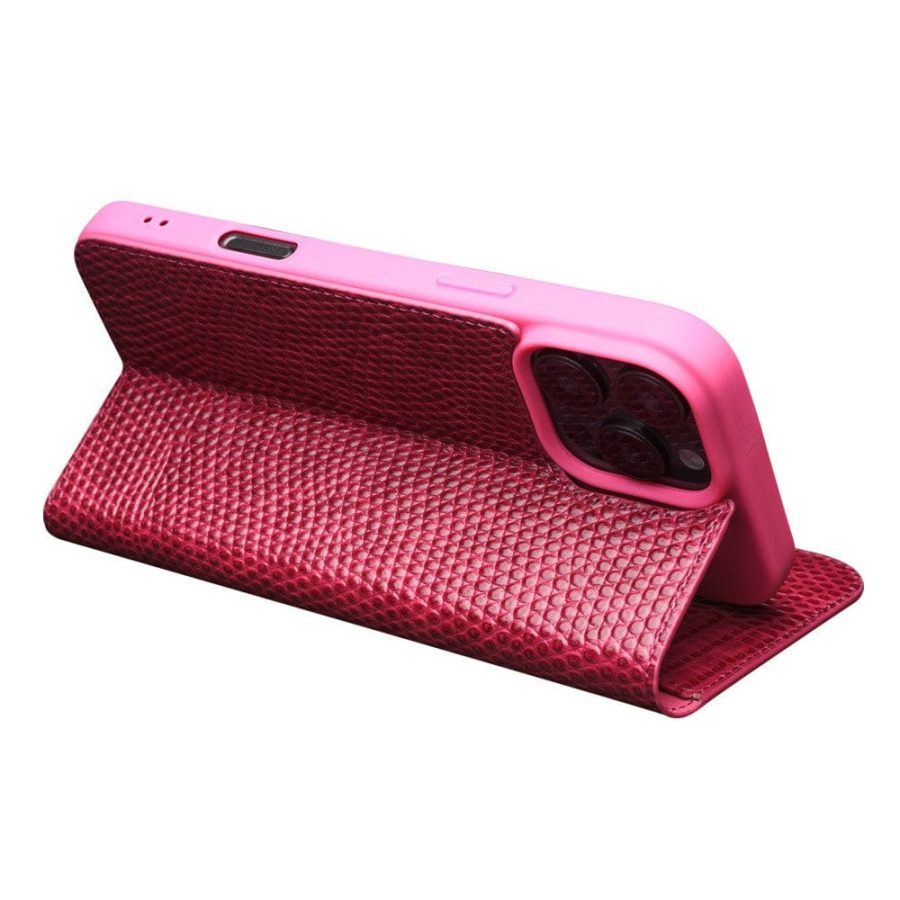 QIALINO For iPhone 16 Pro Wallet Case Crocodile Texture Genuine Leather Anti-Drop Phone Cover