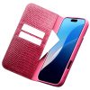 QIALINO For iPhone 16 Wallet Case Crocodile Texture Genuine Leather Anti-Drop Phone Cover