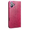 QIALINO For iPhone 16 Wallet Case Crocodile Texture Genuine Leather Anti-Drop Phone Cover