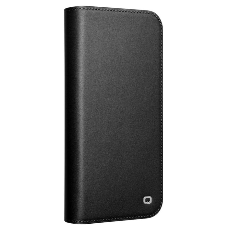 QIALINO For iPhone 16 Pro Max Stand Case Anti-Drop Genuine Leather Wallet Phone Cover