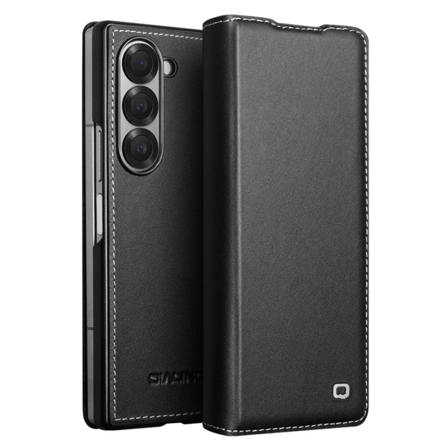 6601116150A-1 QIALINO For Samsung Galaxy Z Fold6 Case Genuine Leather Flip Phone Cover