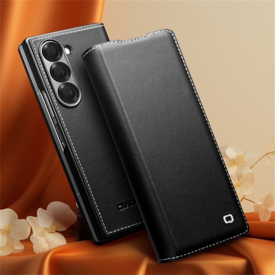 6601116150A-2 QIALINO For Samsung Galaxy Z Fold6 Case Genuine Leather Flip Phone Cover