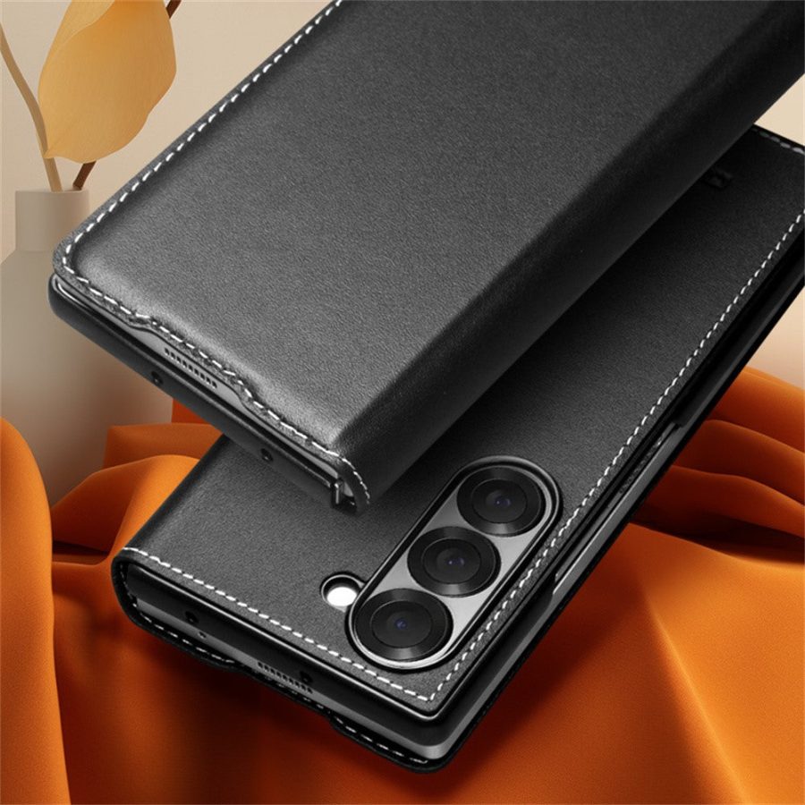 6601116150A-4 QIALINO For Samsung Galaxy Z Fold6 Case Genuine Leather Flip Phone Cover