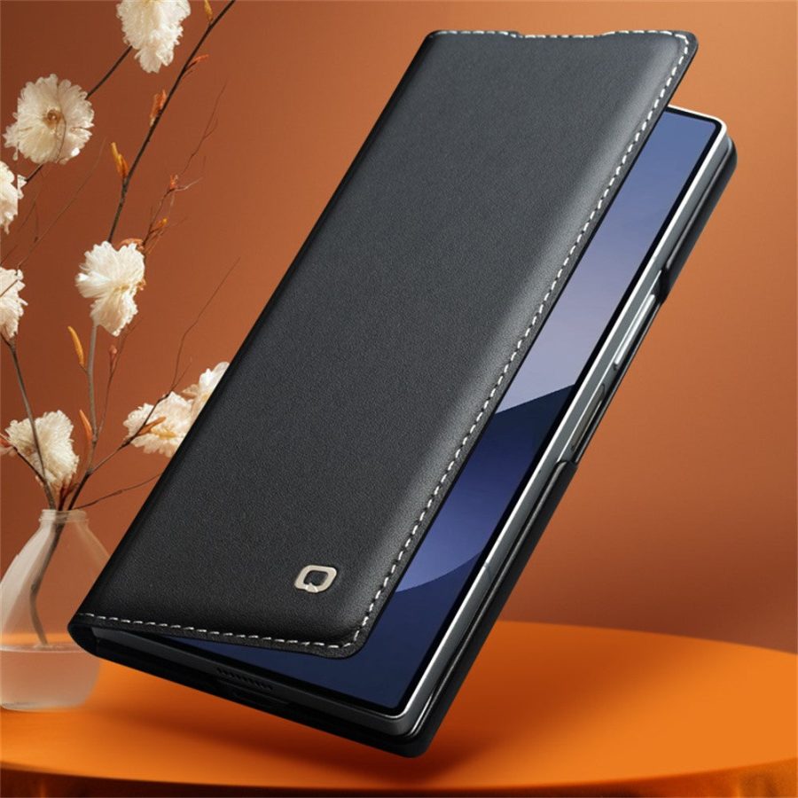 6601116150A-5 QIALINO For Samsung Galaxy Z Fold6 Case Genuine Leather Flip Phone Cover