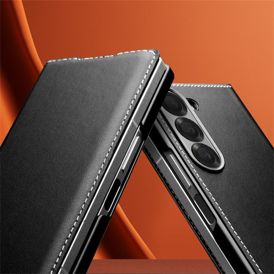 6601116150A-6 QIALINO For Samsung Galaxy Z Fold6 Case Genuine Leather Flip Phone Cover
