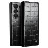 6601116891A-1 QIALINO For Samsung Galaxy Z Fold6 Case Crocodile Texture Genuine Leather Flip Phone Cover