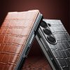 6601116891A-5 QIALINO For Samsung Galaxy Z Fold6 Case Crocodile Texture Genuine Leather Flip Phone Cover