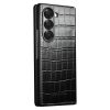 6601116891A-7 QIALINO For Samsung Galaxy Z Fold6 Case Crocodile Texture Genuine Leather Flip Phone Cover
