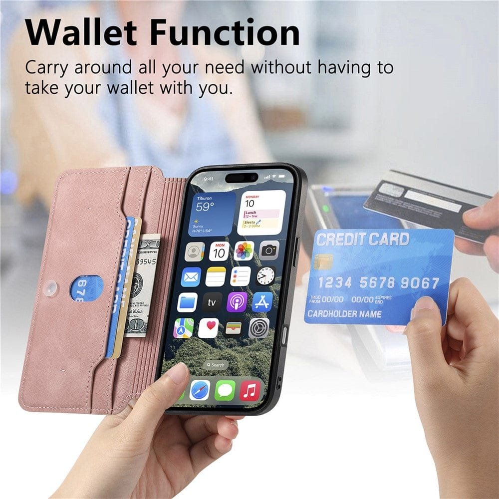 CASENEO For iPhone 16 Pro Max Case Cross Texture Leather Detachable Zipper Wallet Magnetic Phone Cover - Image 8